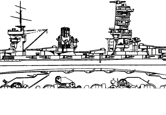 Боевой корабль IJN Yamashiro 1941 [Battleship] - чертежи, габариты, рисунки